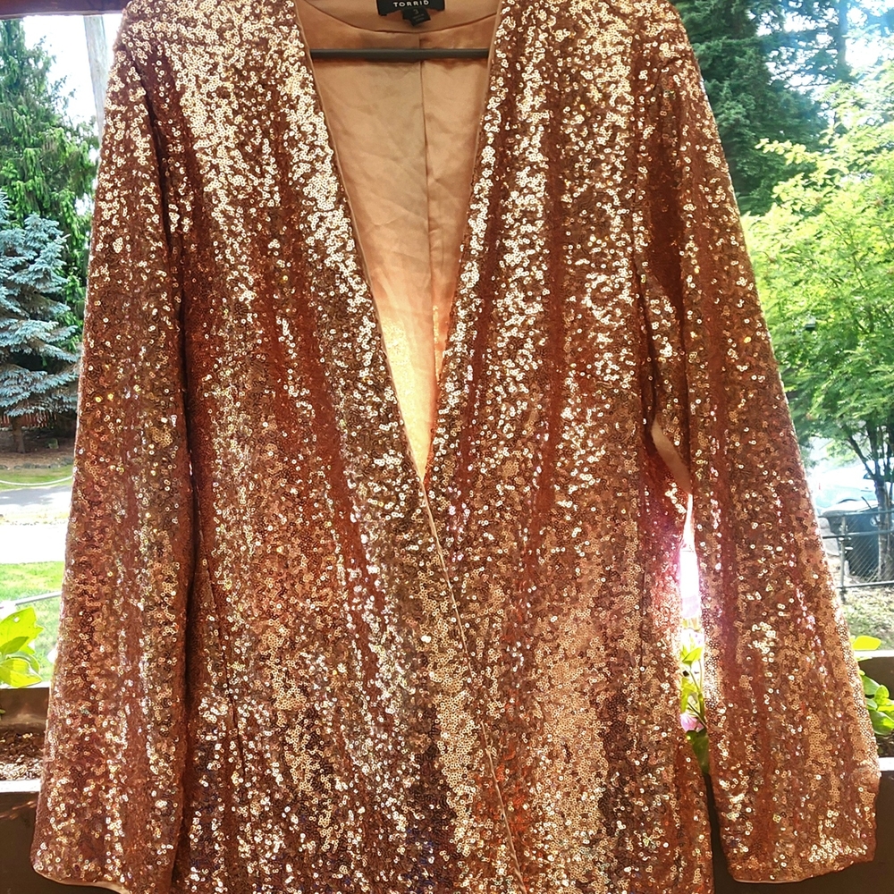 Torrid Peach Satin Blazer
